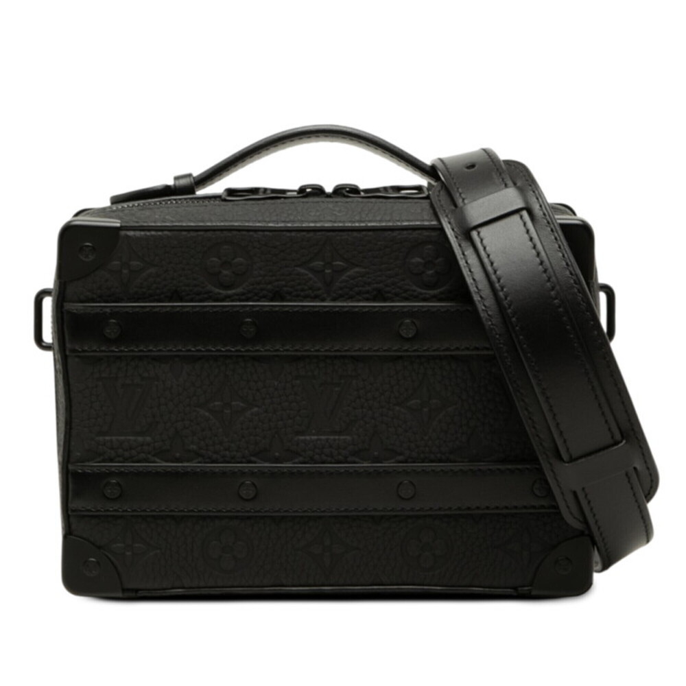 Louis Vuitton Monogram Taurillon Soft Trunk Crossbody Shoulder Bag M59163 Bla...